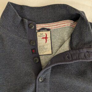 Relwen Micro Waffle Mock-Neck Sweater - Navy Heather - Size M